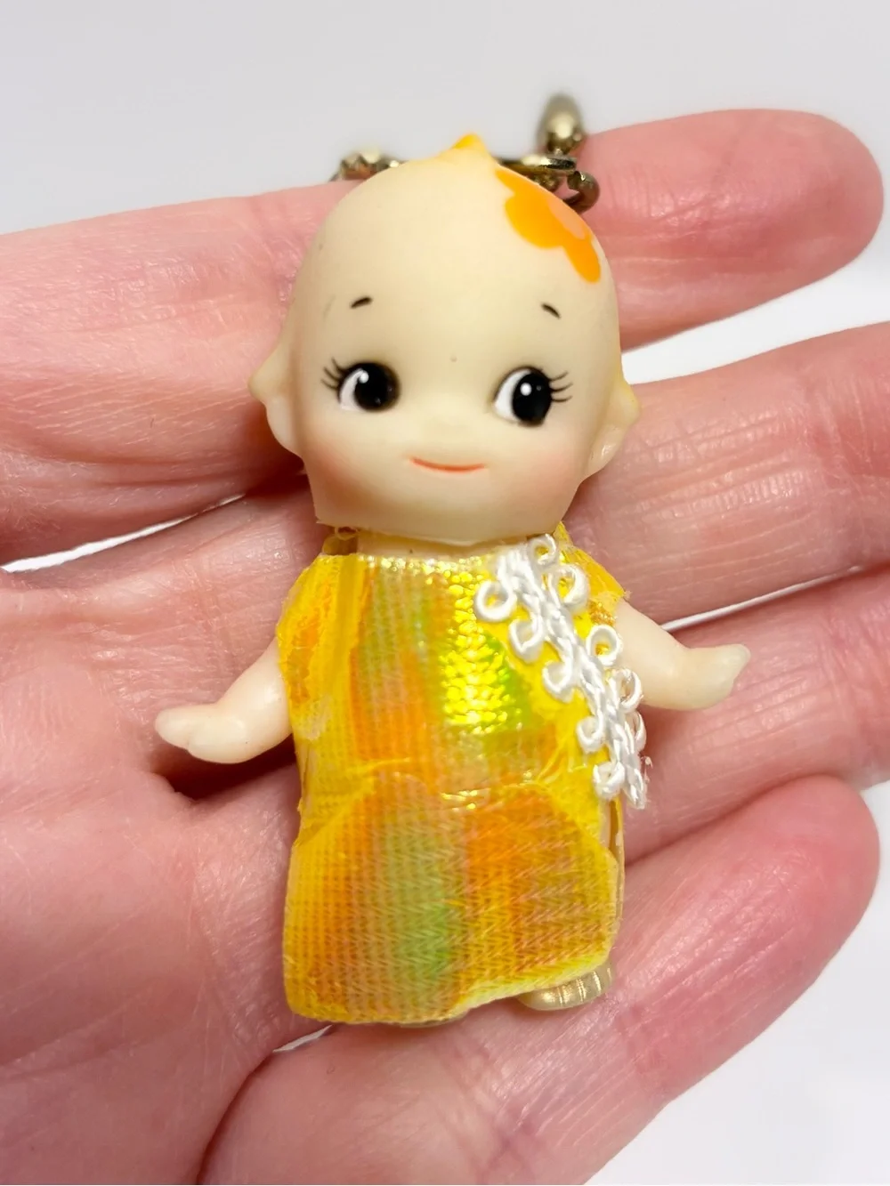 NWT Y2K Kewpie Doll Keychain Rose O’Neill Japan Vintage Gold Dress